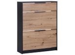 Möbelix , Anthrazit, Eichefarben , Holzwerkstoff , 1 Schublade(n) Schubladen , 79x103.4x25 cm ,
