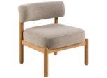 Mid.you , Beige , Textil , Eiche , massiv , 66.5x75x69 cm ,