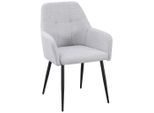 Möbelix , Hellgrau , Metall, Textil , 58x86x61 cm , Esszimmer, Esszimmerstühle, Polsterstühle