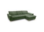 Mid.you , Grün , Textil , Eiche , Uni , Ottomane rechts, L-Form , 279x170 cm , Made in EU, FSC MIX , Rücken echt ,