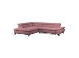 Möbelix , Rosa , Textil , Ottomane links, L-Form , 312x234 cm , Typenauswahl, Stoffauswahl, seitenverkehrt erhältlich, Bettfunktion erhältlich, Hocker erhältlich, Armteil rechts , Wohnzimmer, Sofas & Couches, Schlafsofas, Ecksofas mit Schlaffunktion