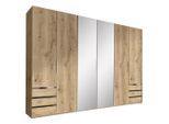 Mid.you , Eichefarben , Glas, Holzwerkstoff , 3 Fächer , 6 Schublade(n) Schubladen , 300x216x58 cm , BQ - Bündnis für Qualität, Made in Germany, DIN EN ISO 9001 , umfangreiches Zubehör erhältlich, in verschiedenen Größen erhältlich, in verschiedenen Holzdekoren erhältlich, Schrankfront mit Spiegel ,