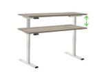 Mid.you , Weiß, Sonoma Eiche , Holzwerkstoff , rechteckig , 67x69-119x138 cm , Made in Germany , höhenverstellbar, Memoryschalter, USB-Anschlüsse ,