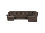 Livetastic , Braun , Textil , Ottomane rechts, U-Form , 333x216 cm , Made in EU , seitenverkehrt erhältlich, Hocker erhältlich, Rücken echt, Armteil links, Armteil rechts , Wohnzimmer, Sofas & Couches, Wohnlandschaften, Wohnlandschaften U-Form