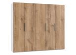 Mid.you , Weiß, Eichefarben , Holzwerkstoff , 3 Fächer , 250x216x58 cm , BQ - Bündnis für Qualität, Made in Germany, DIN EN ISO 9001 , umfangreiches Zubehör erhältlich, in verschiedenen Größen erhältlich, in verschiedenen Holzdekoren erhältlich , Schlafzimmer, Kleiderschränke, Drehtürenschränke