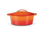 GSW , Orange , Metall , 7 l , oval , 25x13x33 cm , ISO 9001 , backofengeeignet,hitzebeständige Griffe, backofengeeignet, rostfrei, geschmacksneutral, energiesparend, Deckel hitzebeständig, schadstofffrei gemäß EU-Standards , Kochen & Essen, Töpfe, Bräter