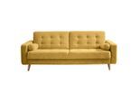 Mid.you , Gelb , Textil , 222x86x90 cm , Wohnzimmer, Sofas & Couches, Schlafsofas, Schlafsofas