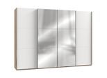 Mid.you , Weiß, Eichefarben , Holzwerkstoff , 3 Fächer , 300x216x65 cm , BQ - Bündnis für Qualität, Made in Germany, DIN EN ISO 9001 , umfangreiches Zubehör erhältlich, in verschiedenen Größen erhältlich, in verschiedenen Holzdekoren erhältlich , Schlafzimmer, Kleiderschränke, Schwebetürenschränke
