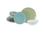 Creatable , Creme, Hellgrau, Pastellgrün, Pastellblau , Keramik , handbemalt, lebensmittelecht, stapelbar ,