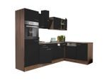 Respekta , Schwarz , Holzwerkstoff , 2 Schublade(n),1 Schublade(n) Schubladen , seitenverkehrt montierbar, nur wie online abgebildet bestellbar , A , 280x172 cm , links aufbaubar, rechts aufbaubar , Küche, Küchenblöcke, Eckküchenblöcke