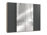 Mid.you , Graphitfarben, Eichefarben , Holzwerkstoff , 6 Fächer , 300x236x65 cm , BQ - Bündnis für Qualität, Made in Germany, DIN EN ISO 9001 , umfangreiches Zubehör erhältlich, in verschiedenen Größen erhältlich, in verschiedenen Holzdekoren erhältlich ,