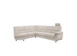Livetastic , Beige , Textil , Uni , Ottomane links, L-Form , 275x236 cm , Made in EU , Relaxfunktion, seitenverkehrt erhältlich, Rücken echt, USB-Anschluss, Herz-Waage-Funktion, USB-C-Anschluss ,