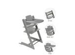 Stokke Hochstuhl-Set , Hellgrau , Holz , Buche , 46x79x49 cm , Fussstütze verstellbar, Sitzfläche verstellbar, höhenverstellbar, Tablett, Snacktablett , Baby- und Kindermöbel, Babyzimmer, Hochstühle