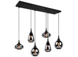 Trio Leuchten Hängeleuchte , Schwarz, Chromfarben , Metall, Glas , 34.5x150x93.8 cm , Lampen & Leuchten, Innenbeleuchtung, Hängelampen, Pendelleuchten