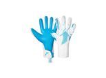 Torwarthandschuhe REUSCH "Fastgrip Aqua", Damen, Gr. 8, blau (weiß, blau), 47% Latex, 42% Polyester, 6% Lederimitat, 3% Polyamid, Handschuhe, mit griffigem Aqua-Grip-Belag