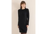 Midikleid CECIL, Damen, Gr. S (38), US-Größen, schwarz, Stoff, 33% Polyester, 31% Polyacryl, 24% Baumwolle, 12% Nylon, unifarben, normal kniefrei, Rundhals, Rippbündchen, Kleider Midikleid, soft und trageangenehm