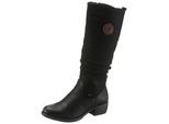 Winterstiefel RIEKER, Damen, Gr. 39, Normalschaft, schwarz, Lederimitat, Nubuklederimitat, Schuhe Winterstiefel, Winterboots, Stiefel mit wasserabweisender Tex-Membran