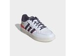 Sneaker ADIDAS SPORTSWEAR "ASPYRE 3 STRIPES", Herren, Gr. 44,5, weiß (cloud weiß, shadow navy, pure ruby), Leder, Synthetik, Schuhe Sneaker