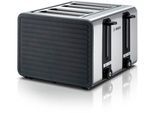BOSCH Toaster "TAT7S45, 4-Schlitz Toaster, mit Abschaltautomatik", grau (grau, schwarz), B:28cm H:18,4cm T:27,6cm, Toaster, ideal für 4 Scheiben Toast, 1800 W, Edelstahl/grau, Toaster