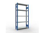 Schulte Lagertechnik Steckregal MULTIplus250, Grundregal, 2000 x 1000 x 300 mm, 5 Fachböden, RAL 5010 enzianblau/verzinkt