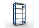 Schulte Lagertechnik Steckregal MULTIplus250, Grundregal, B 1000 x T 600 x H 2000 mm, Stahl, RAL 5010 Enzianblau/verzinkt