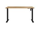 Schreibtisch Athen, elektrisch höhenverstellbar, Rechteck, T-Fuss, Memorybedienpanel, B 1400 x T 800 x H 720-1190 mm, Navarra Eiche/schwarz