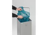 VAR Wertstoffsammelgerät WSG Quadro 79, 70 Liter, silber beschichtet, smaragdgrün RAL 6001