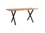 Mid.you , Akaziefarben , Holz , Akazie , massiv , rechteckig , 60x76x120 cm , Esszimmer, Esszimmertische, Esstische, Esstische eckig