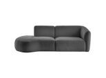 Livetastic , Anthrazit , Textil , Uni , Ottomane links, organische Form, L-Form , 238x107 cm , Made in EU , Rücken echt, Armteil rechts ,