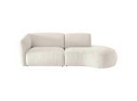 Livetastic , Weiß , Textil , Uni , Ottomane rechts, organische Form, L-Form , 238x107 cm , Made in EU , Rücken echt, Armteil links ,