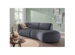 Livetastic , Anthrazit , Textil , Uni , Ottomane rechts, organische Form, L-Form , 238x107 cm , Made in EU , Rücken echt, Armteil links ,