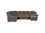 Livetastic , Taupe , Textil , U-Form , 333x216 cm , Made in EU , seitenverkehrt erhältlich, Hocker erhältlich, Rücken echt, Armteil links, Armteil rechts ,