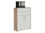 Mid.you , Weiß, Sonoma Eiche , Holzwerkstoff , 1 Fächer , 2 Schublade(n) Schubladen , 84.5x114x33 cm , erweiterbar , Büromöbel, Aktenschränke & Aktenregale, Aktenschränke