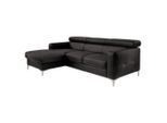 Livetastic , Anthrazit , Textil , Ottomane links, L-Form , 226x169 cm , Made in EU , Rücken echt, Armteil links, Armteil rechts ,