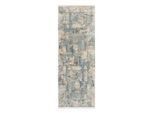 Dieter Knoll , Blau, Grau , Textil , rechteckig , 80x300 cm , Care & Fair , für Fußbodenheizung geeignet, in verschiedenen Größen erhältlich , Teppiche & Böden, Teppichläufer & Vorleger
