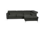 Livetastic , Anthrazit , Textil , Ottomane rechts, L-Form , 242x207 cm , Made in EU , seitenverkehrt erhältlich, Rücken echt, Armteil links , Wohnzimmer, Sofas & Couches, Wohnlandschaften, Ecksofas