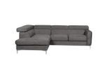 Livetastic , Graubraun , Textil , Ottomane links, L-Form , 242x207 cm , Made in EU , seitenverkehrt erhältlich, Rücken echt, Armteil links ,