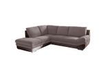 Mid.you , Taupe, Dunkelbraun , Textil , Ottomane links, L-Form , 264x221 cm ,