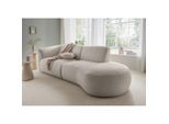 Livetastic , Taupe , Textil , Uni , Ottomane rechts, organische Form, L-Form , 238x107 cm , Made in EU , Rücken echt, Armteil links ,