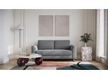BRUNO Schlafsofa 140cm in Dunkelgrau | Klassik | stabiles Massivholz & Boxspringkomfort