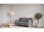 BRUNO Schlafsofa 140cm in Dunkelgrau | Kubus | stabiles Massivholz & Boxspringkomfort