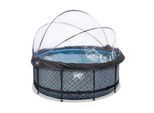 EXIT Frame Pool ø360x122cm mit Sandfilterpumpe, Abdeckung + Wärmepumpe versch. Ausführungen