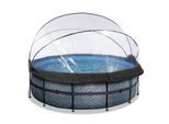 EXIT Frame Pool ø427x122cm mit Sandfilterpumpe und Abdeckung, versch. Ausführungen