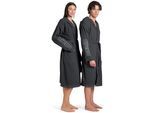 Bademantel ARENA "arena Unisex Zeppelin Bademantel" Gr. XL, schwarz (asphalt, weiß), L:121cm, Baumwolle, Hausmäntel, Bademantel, Schwimmbad, Sauna, Baumwolle, Unisex, weich, bequem, Kapuze, leicht