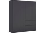 Drehtürenschrank RAUCH "Kleiderschrank Schrank Garderobe COSTA in den Breiten 91/136/181 cm", graumetallic, eingriffe graumetallic, B:181cm H:197cm T:54cm, Holzwerkstoff, Schränke, Drehtürenschrank, viel Platz, grifflose Front und Push-to-Open Funktion MADE IN GERMANY