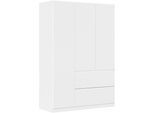 Drehtürenschrank RAUCH "Kleiderschrank Schrank Garderobe COSTA in den Breiten 91/136/181 cm", alpinweiß, eingriffe alpinweiß, B:136cm H:197cm T:54cm, Holzwerkstoff, Schränke, Drehtürenschrank, viel Platz, grifflose Front und Push-to-Open Funktion MADE IN GERMANY