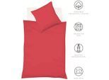 Bettwäsche FLEURESSE "Provence in Gr. 135x200, 155x220 oder 200x200 cm", rot (kirsche), B/L: 155cm x 220cm, 1 Stk., 1 Stk., Halbleinen, B/L: 80cm x 80cm, 2 Stk., Halbleinen, Obermaterial: 50% Baumwolle, 50% Leinen, Bettwäsche, Bettwäsche, Halbleinen, 50% Baumwolle, 50% Leinen, Gr. 135x200, 155x220, 200x200cm