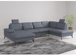 Wohnlandschaft SIT & MORE "Morris Jubi", bunt (graublau), B:335cm H:82cm T:212cm, Sofas, Wohnlandschaft, wahlweise mit Armteilverstellung, Bettfunktion & Bettkasten