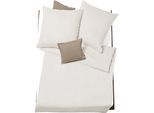 Bettwäsche FLEURESSE "Rio", beige, B/L: 155cm x 200cm, 1 Stk., 1 Stk., Seersucker, B/L: 80cm x 80cm, 2 Stk., Seersucker, Obermaterial: 100% Baumwolle, Bettwäsche, Bettwäsche, Feine buntgewebte Seersucker-Bettwäsche mit Reißverschluss