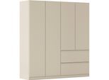 Drehtürenschrank RAUCH "Kleiderschrank Schrank Garderobe COSTA in den Breiten 91/136/181 cm", beige (champagner), eingriffe beige (champagner), B:181cm H:197cm T:54cm, Holzwerkstoff, Schränke, Drehtürenschrank, viel Platz, grifflose Front und Push-to-Open Funktion MADE IN GERMANY